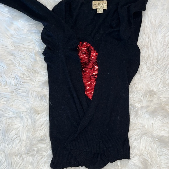 Wildfox White Label Red Sequins Heart ♥️ ~ in Black - Picture 13 of 14